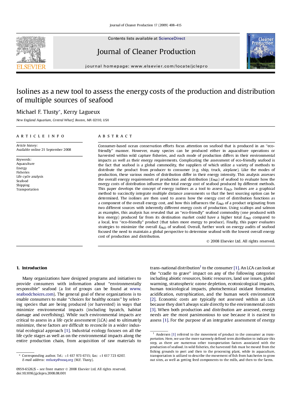 Isolines as a new tool to assess the energy costs of the production and distribution of multiple sources of seafood