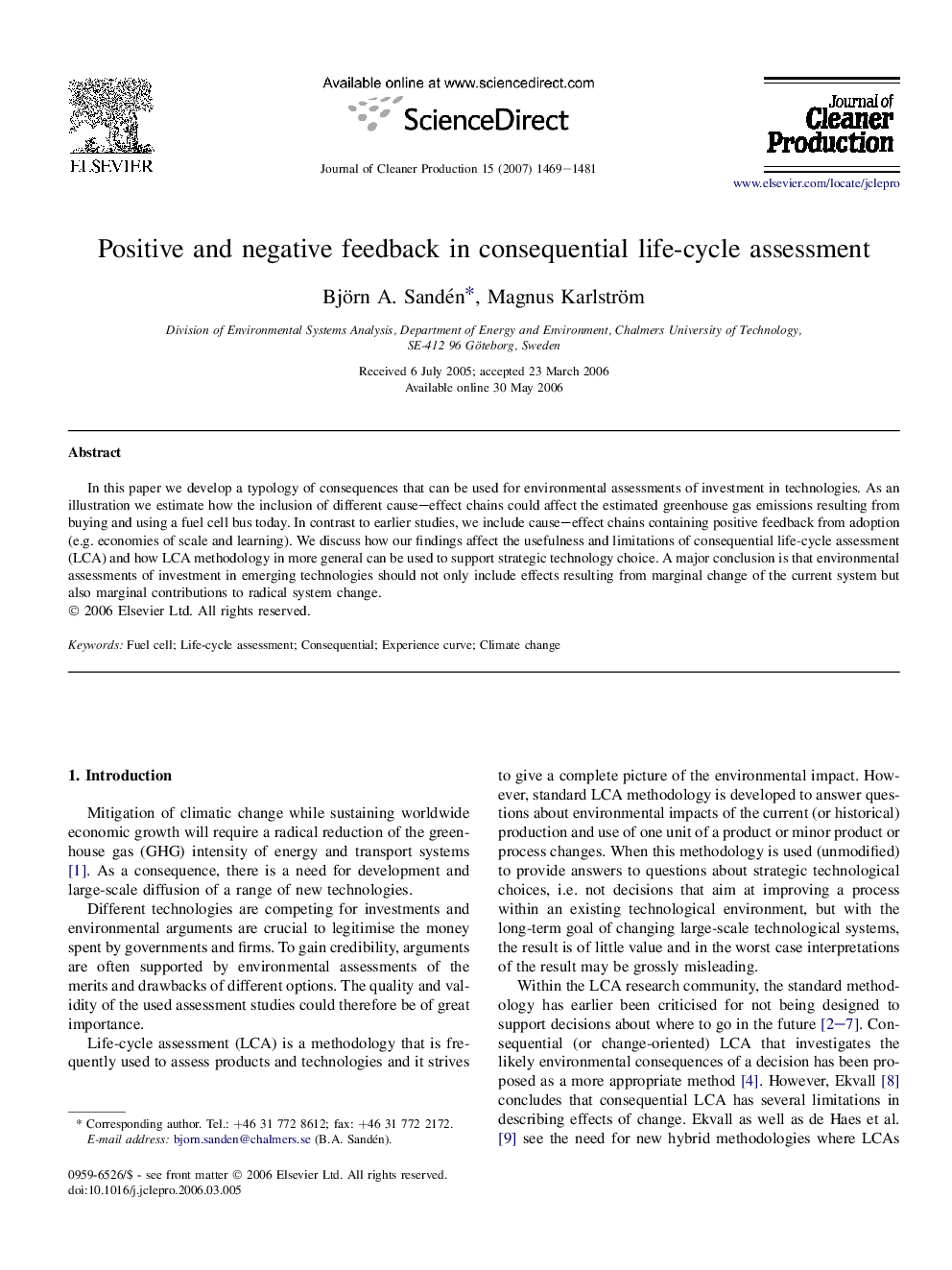 Positive and negative feedback in consequential life-cycle assessment