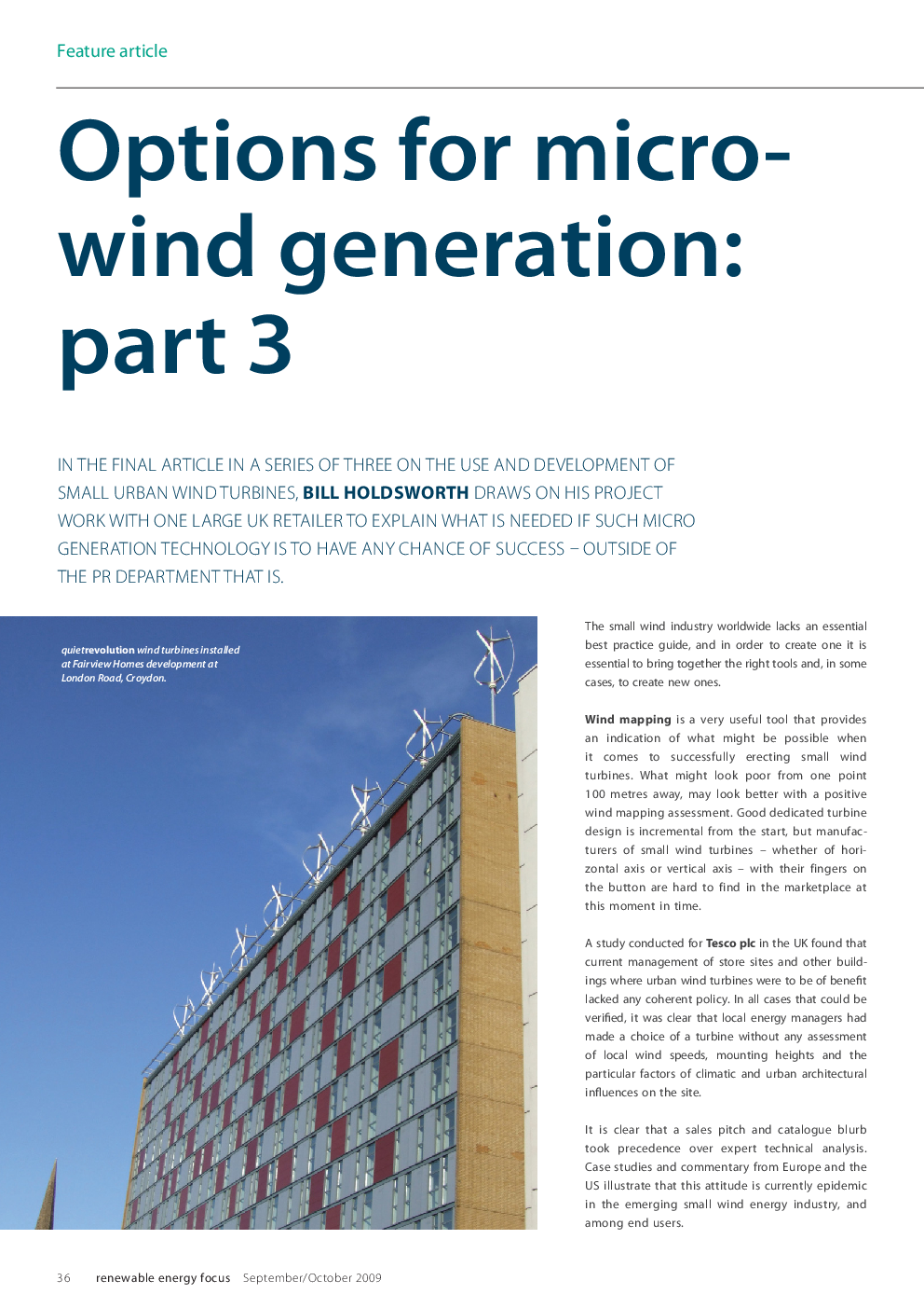 Options for micro-wind generation: part 3