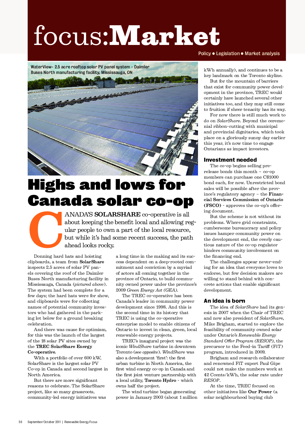 Highs and lows for Canada solar co-op