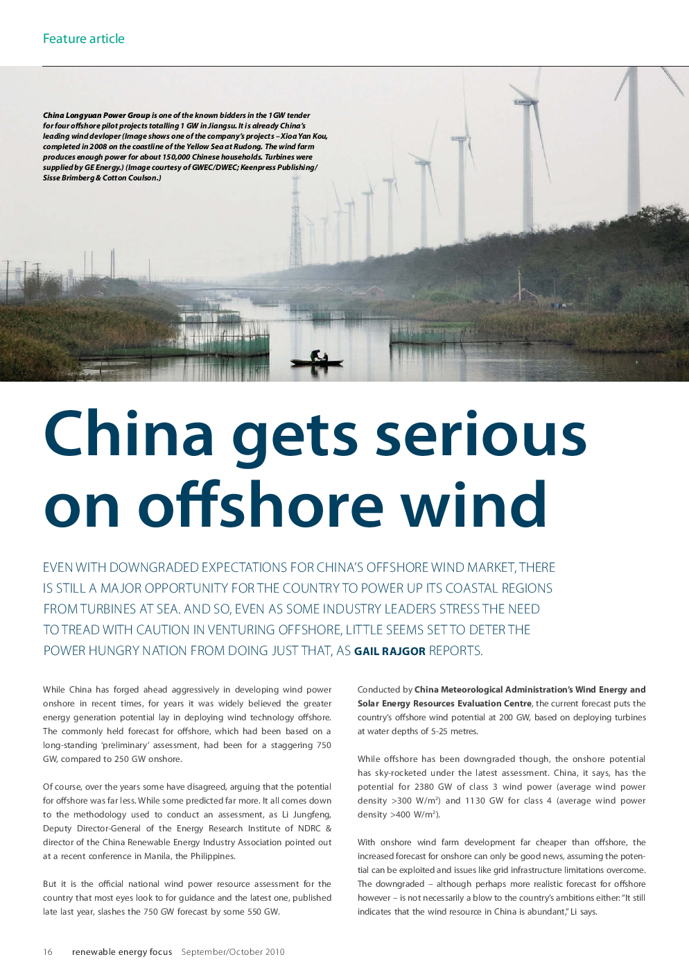 China gets serious on offshore wind