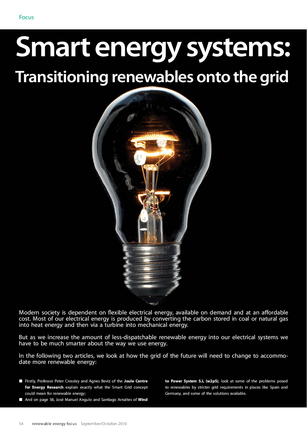 Smart energy systems: Transitioning renewables onto the grid