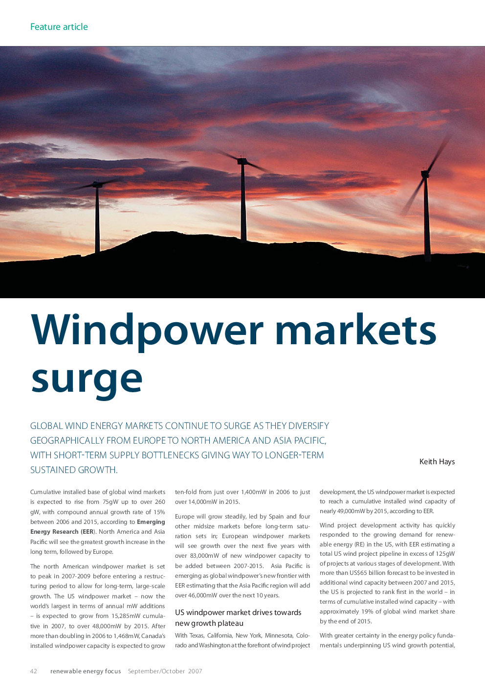 Windpower markets surge