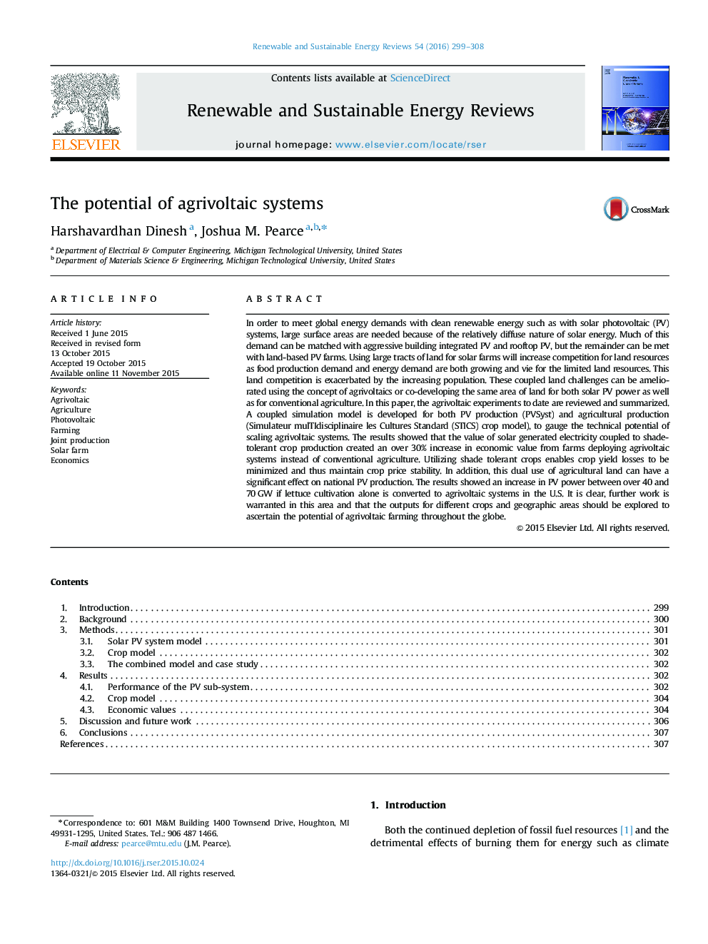 The potential of agrivoltaic systems