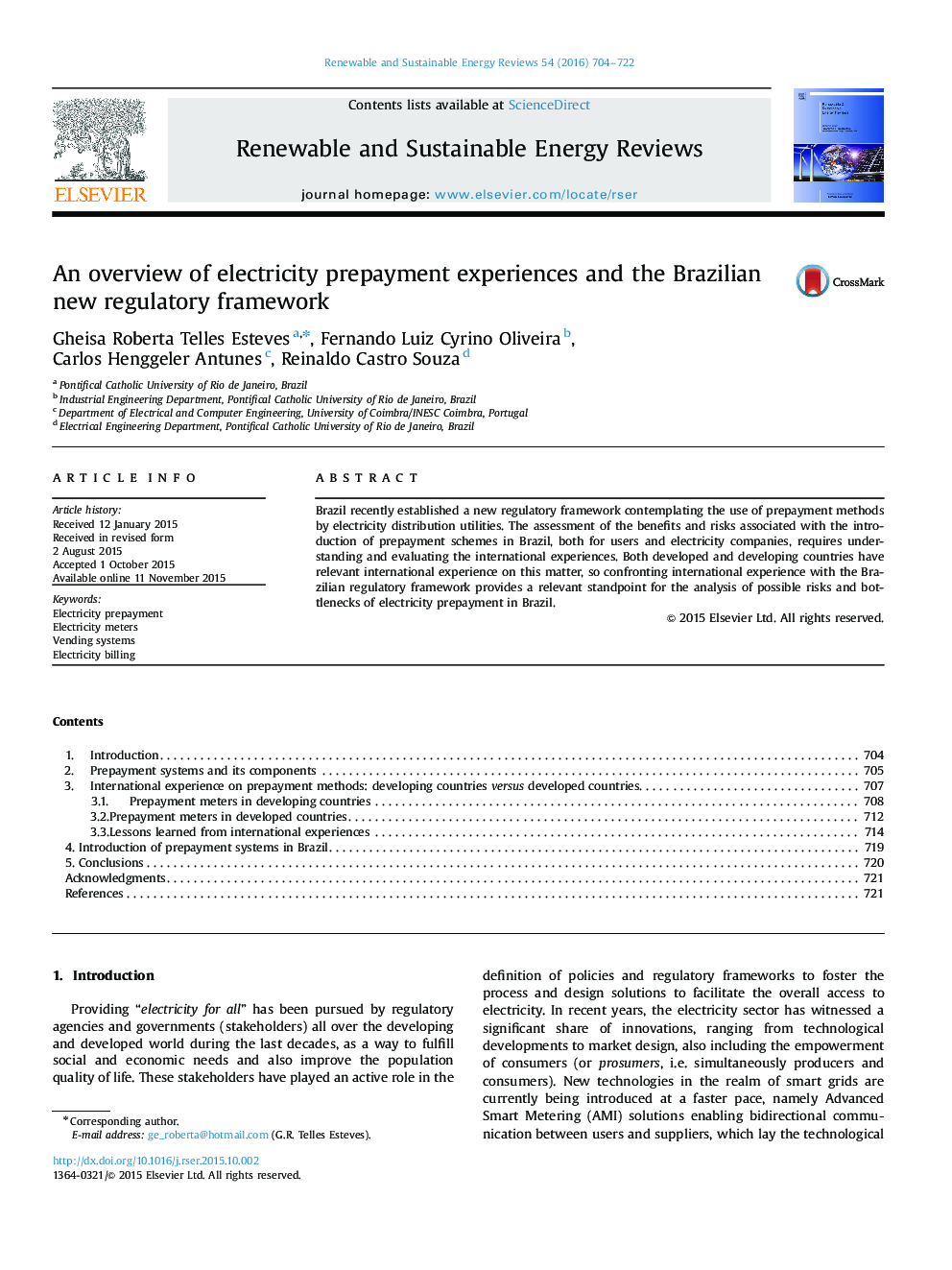 An overview of electricity prepayment experiences and the Brazilian new regulatory framework