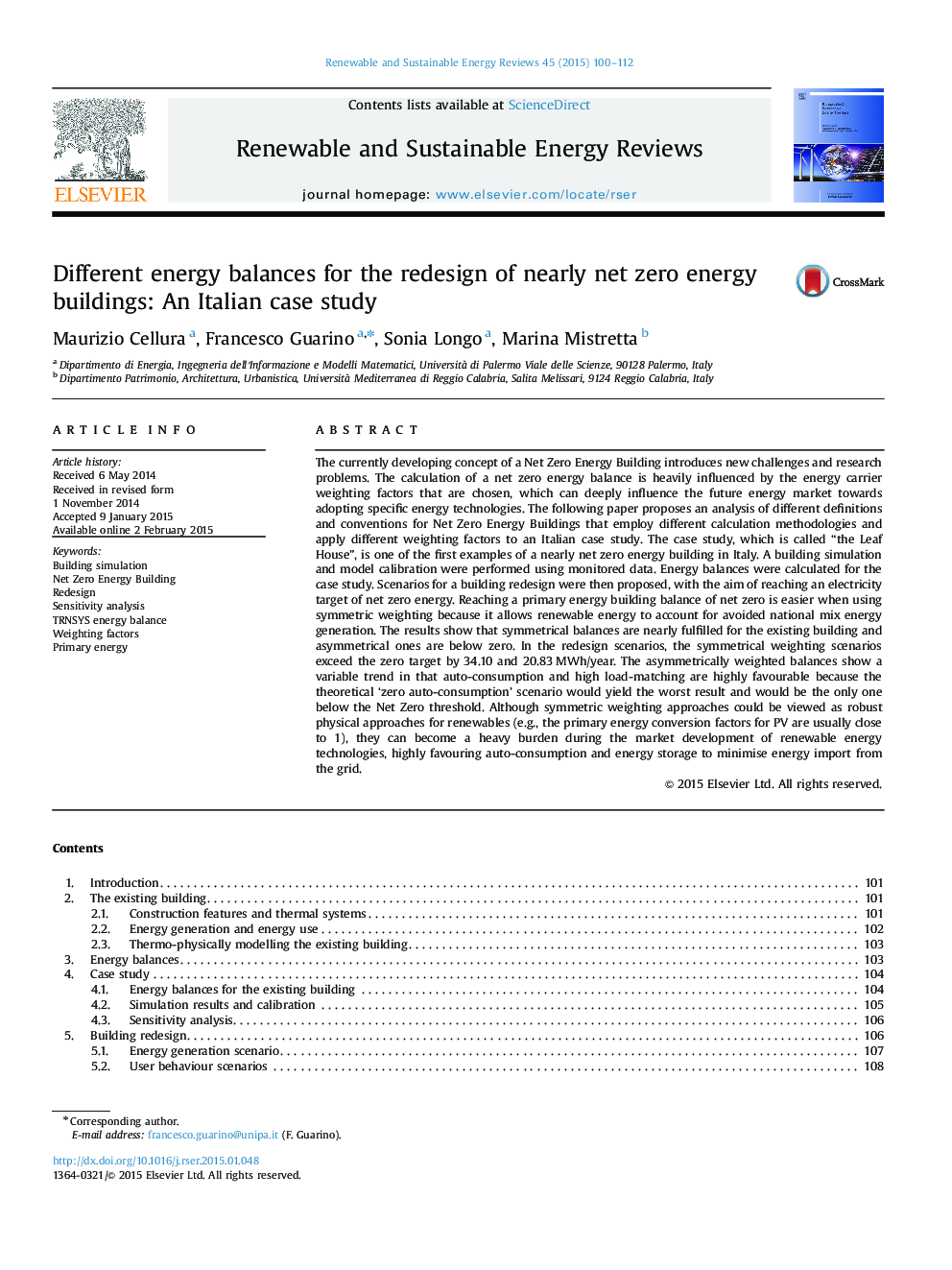 تعادل انرژی های مختلف برای طراحی مجدد ساختمان های نزدیک به خالص صفر: مطالعه موردی ایتالیا 
