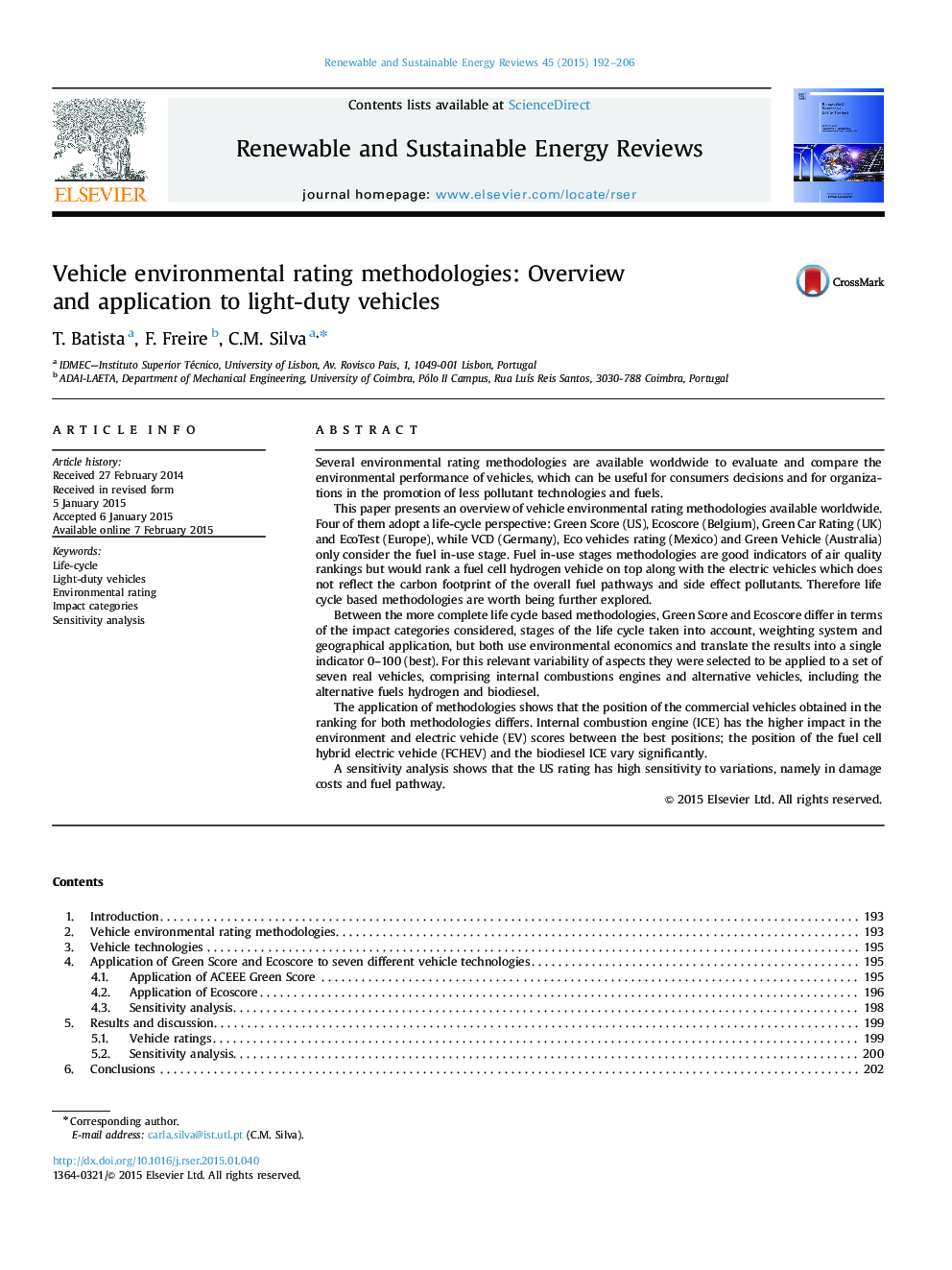 Vehicle environmental rating methodologies: Overview and application to light-duty vehicles