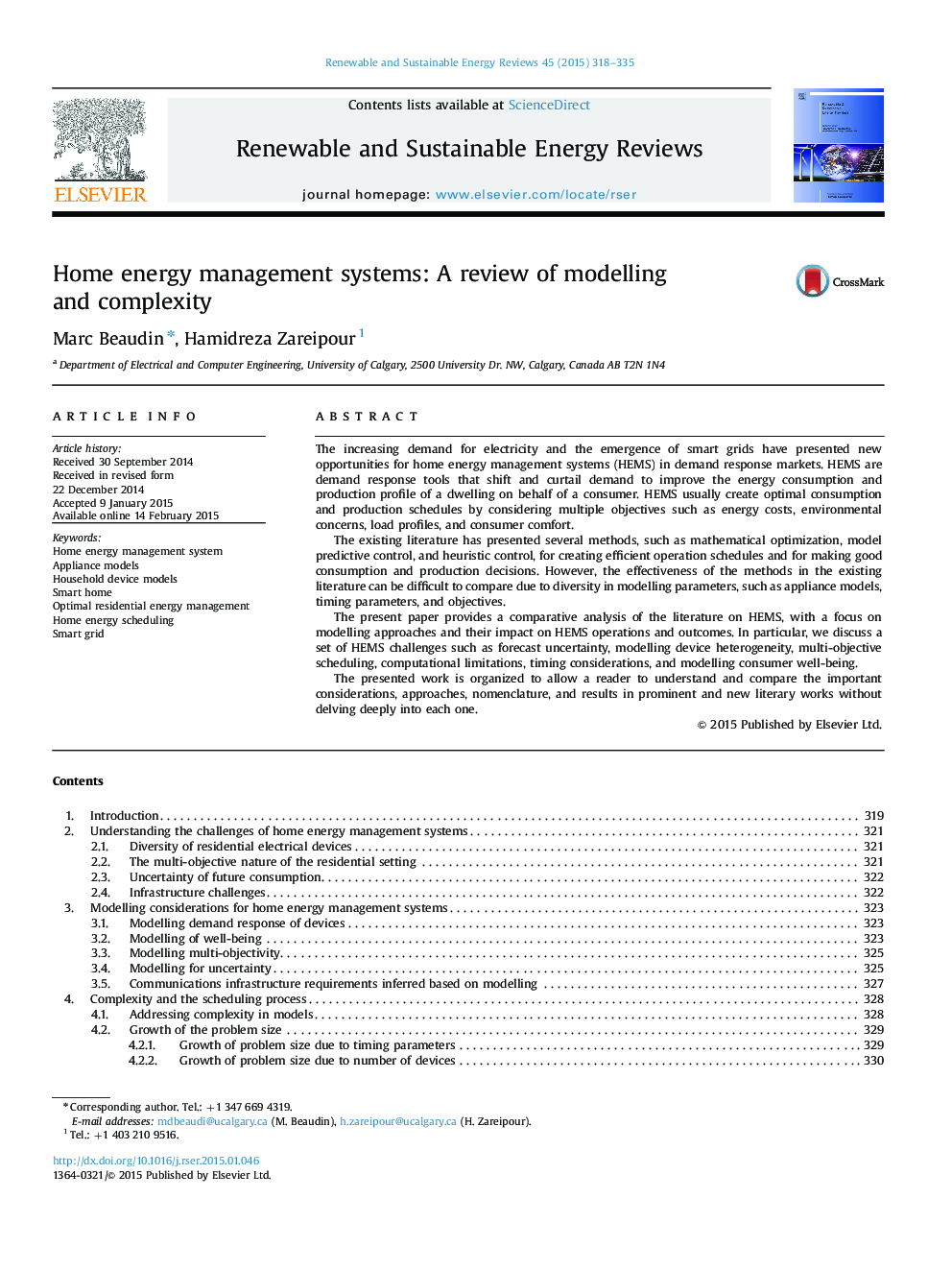 سیستم های مدیریت انرژی خانه: بررسی مدل سازی و پیچیدگی 