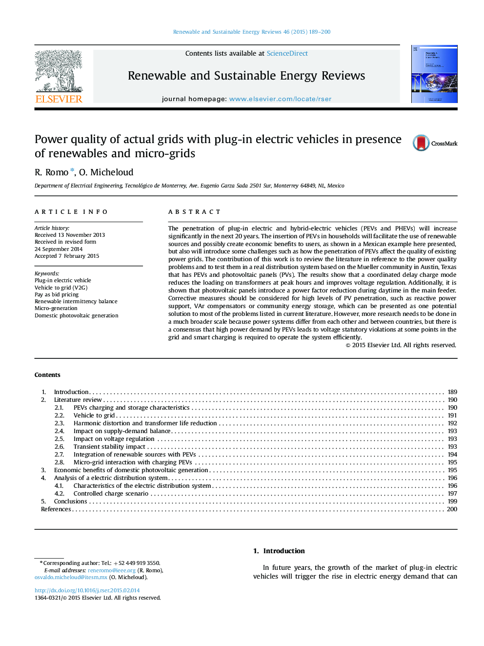 Power quality of actual grids with plug-in electric vehicles in presence of renewables and micro-grids