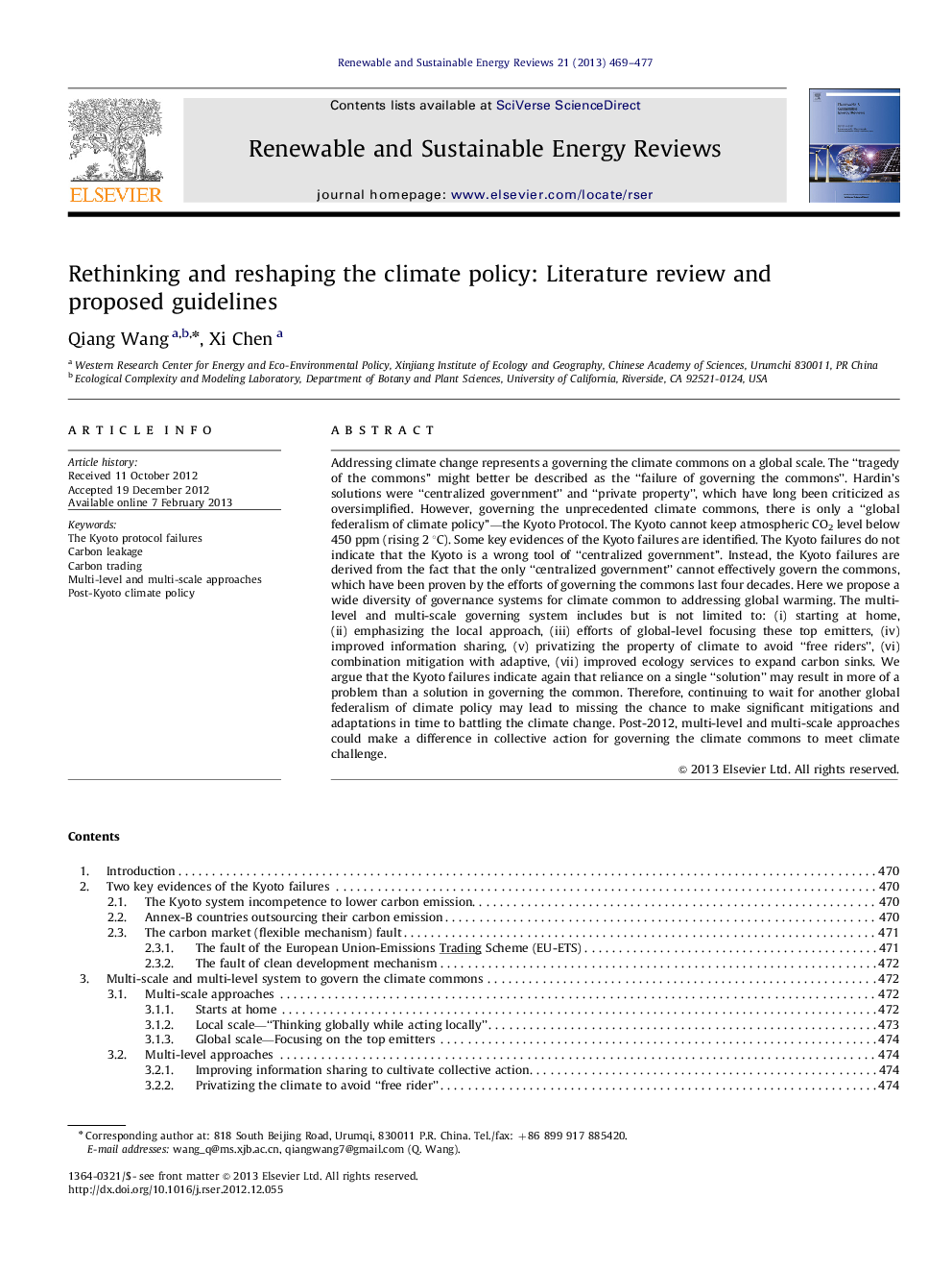 Rethinking and reshaping the climate policy: Literature review and proposed guidelines