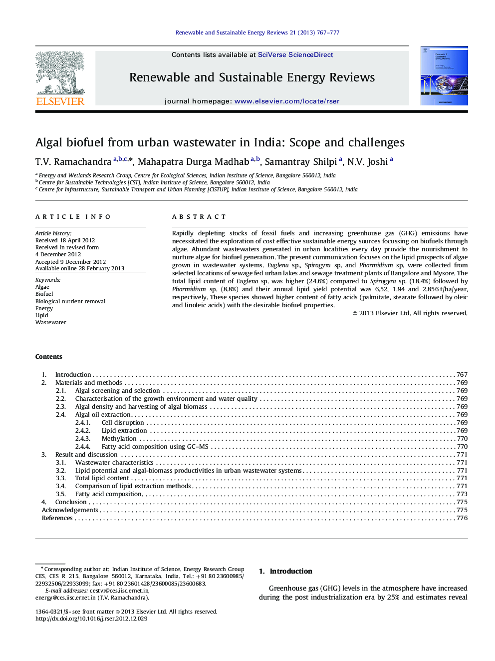 Algal biofuel from urban wastewater in India: Scope and challenges