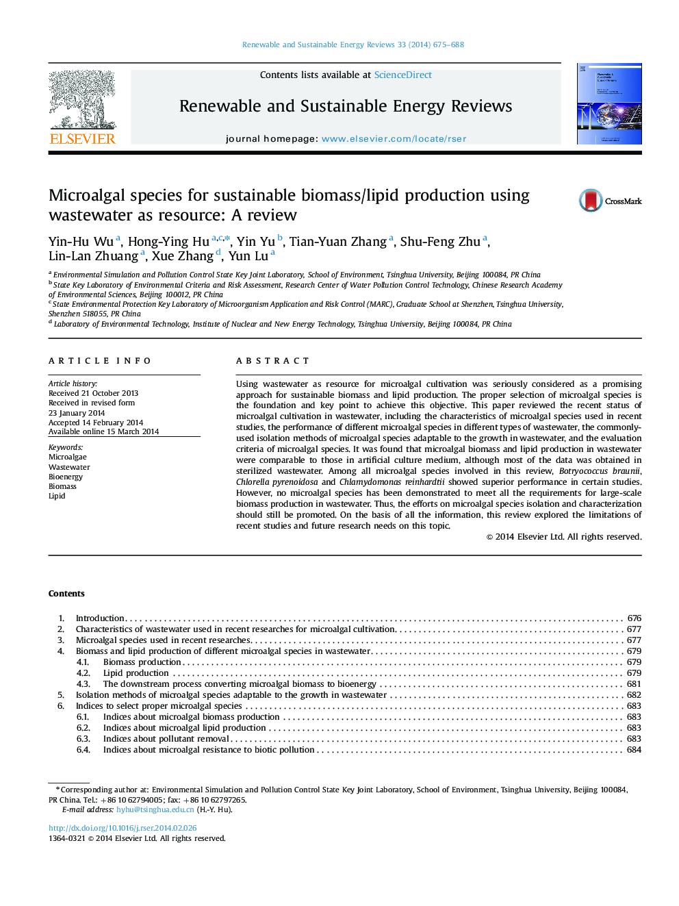 Microalgal species for sustainable biomass/lipid production using wastewater as resource: A review