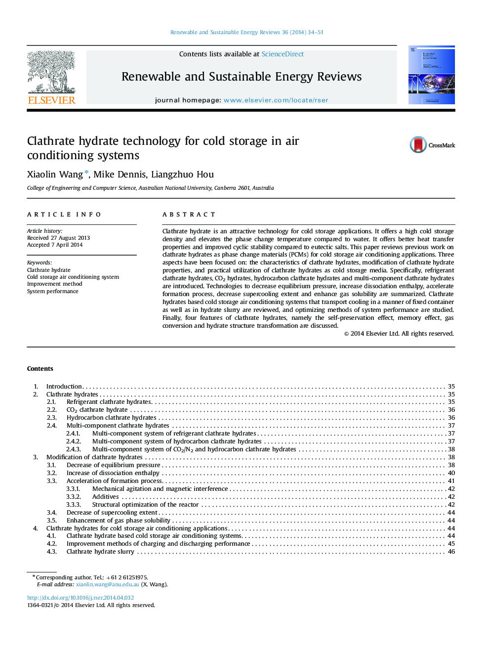 Clathrate hydrate technology for cold storage in air conditioning systems