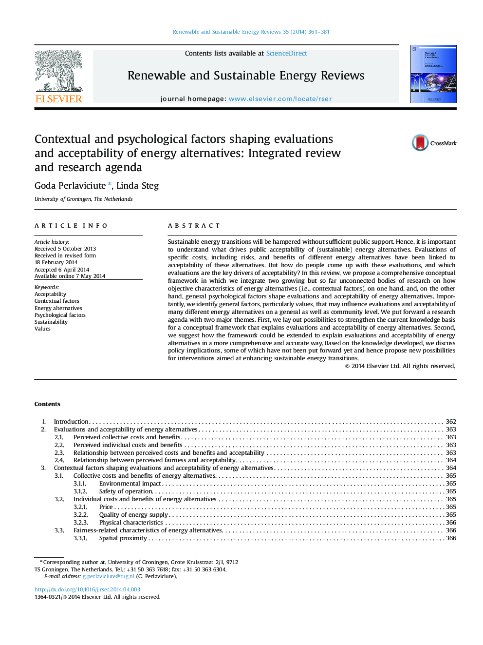 Contextual and psychological factors shaping evaluations and acceptability of energy alternatives: Integrated review and research agenda