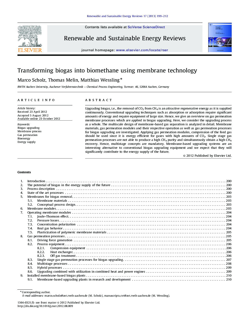 Transforming biogas into biomethane using membrane technology