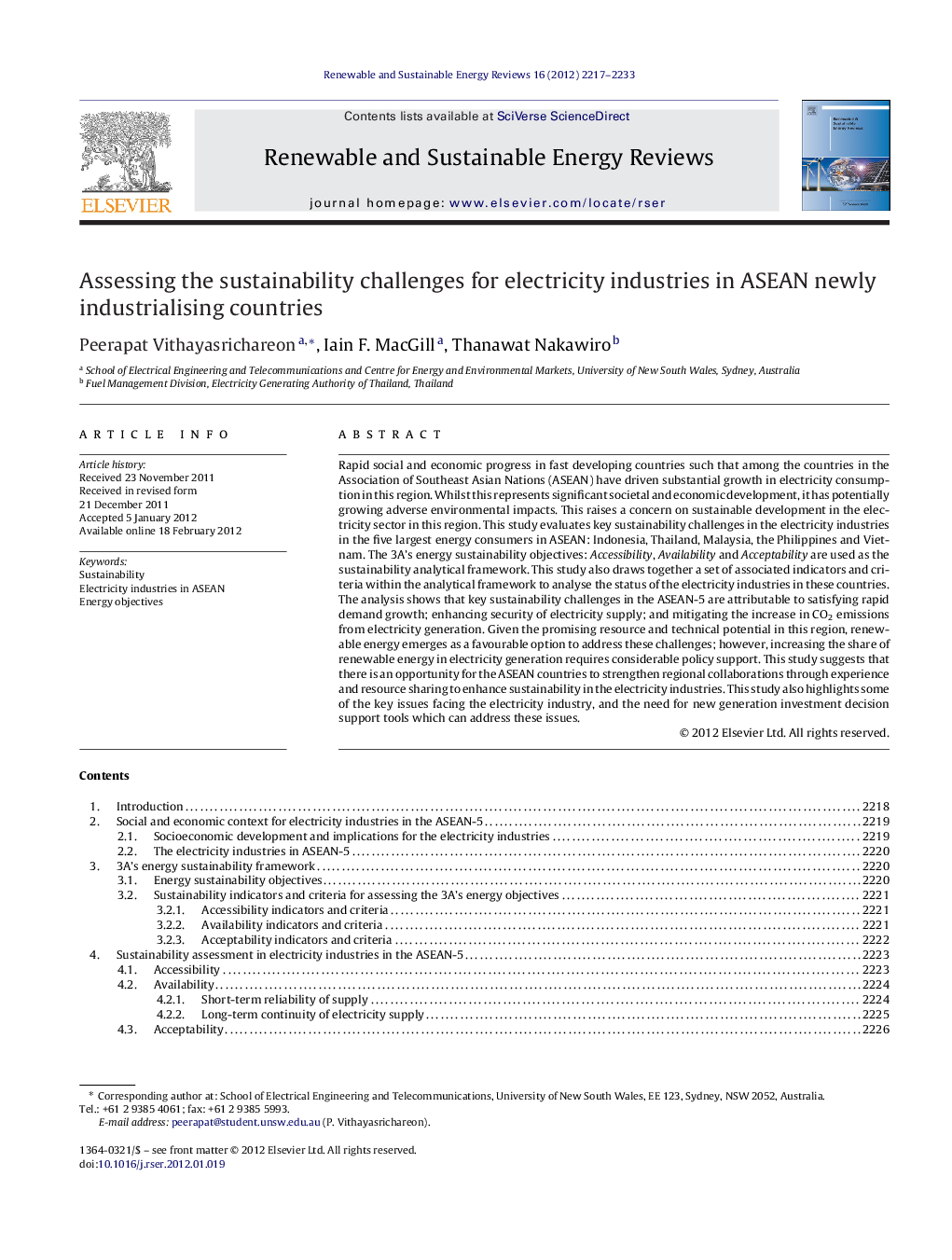 Assessing the sustainability challenges for electricity industries in ASEAN newly industrialising countries