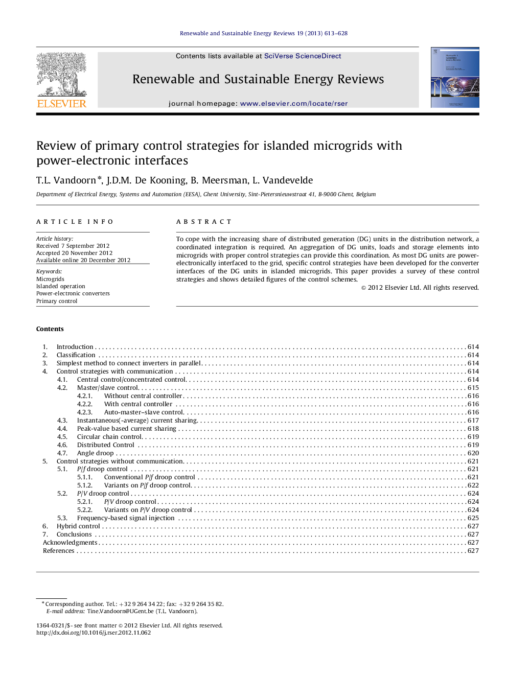 Review of primary control strategies for islanded microgrids with power-electronic interfaces