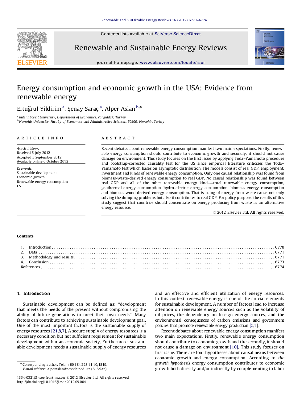 Energy consumption and economic growth in the USA: Evidence from renewable energy