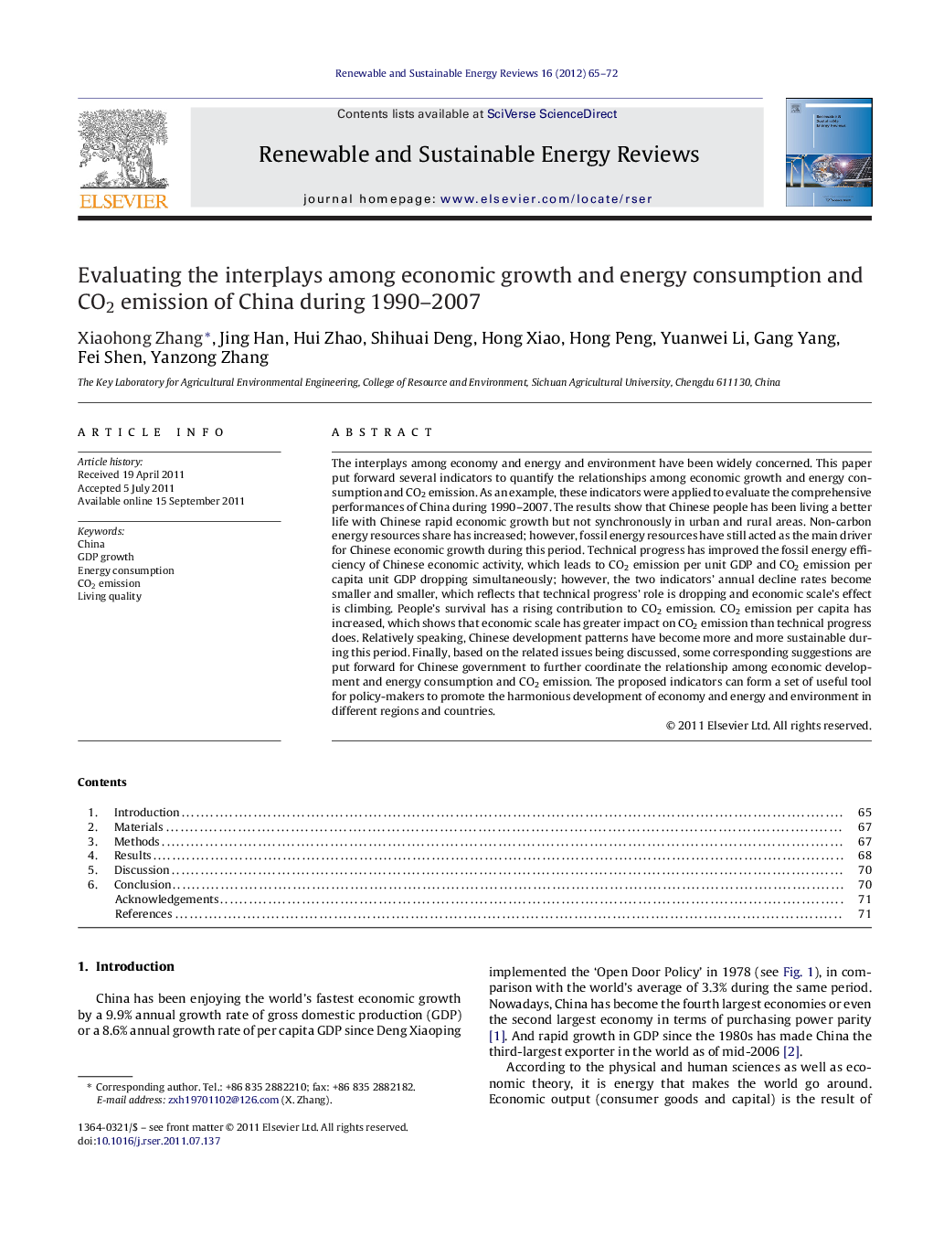 Evaluating the interplays among economic growth and energy consumption and CO2 emission of China during 1990–2007