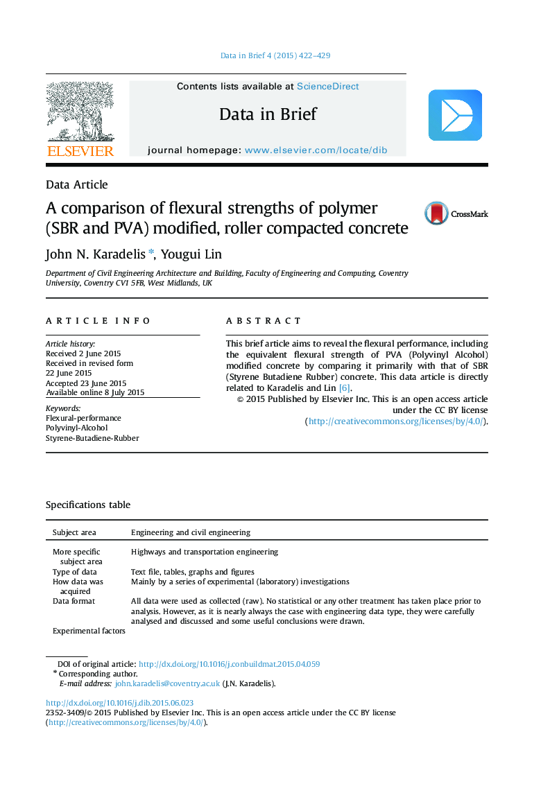 A comparison of flexural strengths of polymer (SBR and PVA) modified, roller compacted concrete