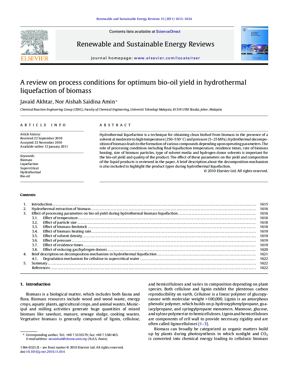 A review on process conditions for optimum bio-oil yield in hydrothermal liquefaction of biomass