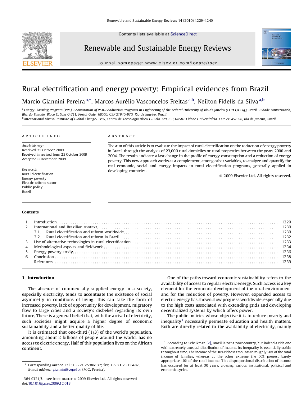 Rural electrification and energy poverty: Empirical evidences from Brazil