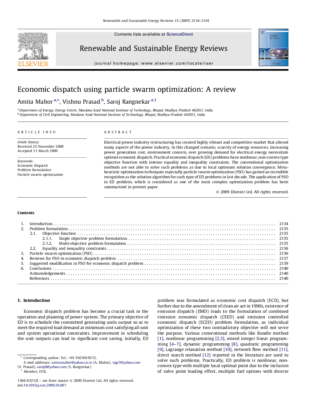 Economic dispatch using particle swarm optimization: A review