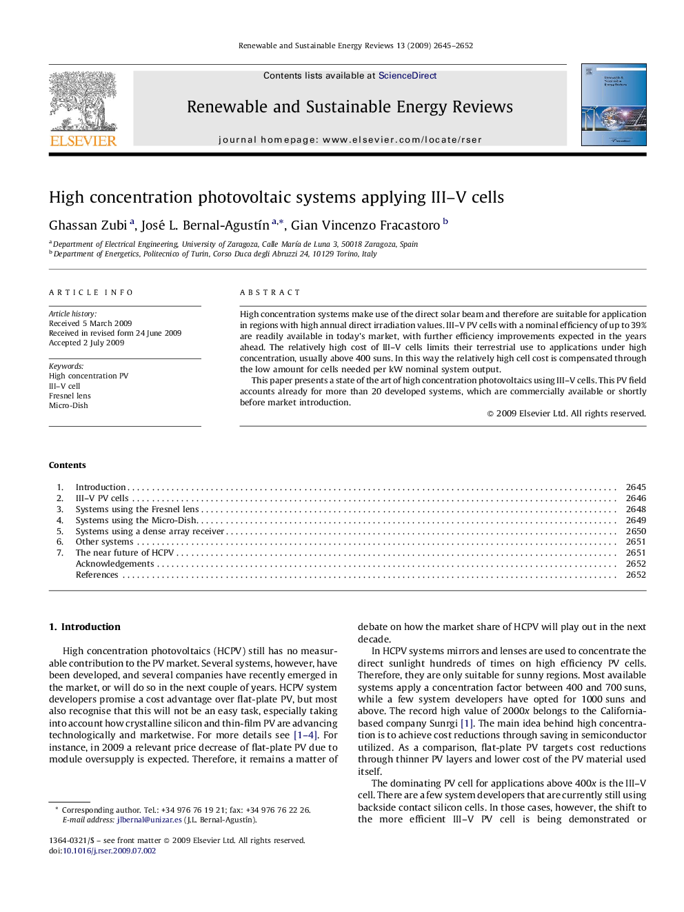 High concentration photovoltaic systems applying III–V cells