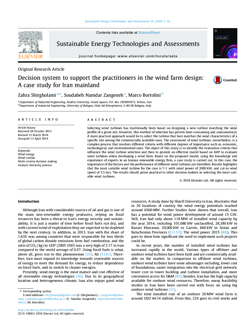 Decision system to support the practitioners in the wind farm design: A case study for Iran mainland