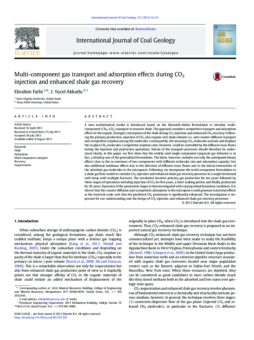 Multi-component gas transport and adsorption effects during CO2 injection and enhanced shale gas recovery