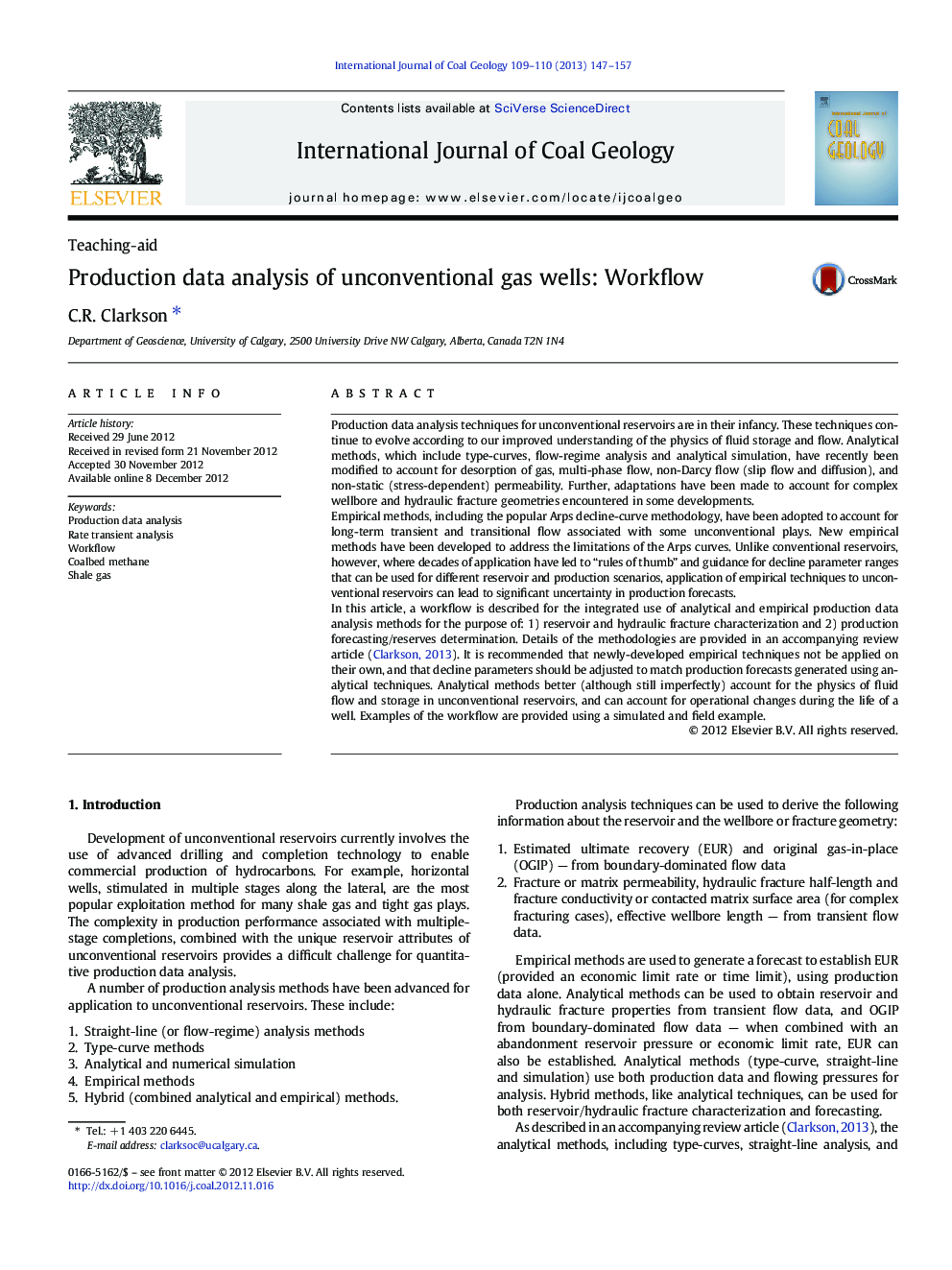 Production data analysis of unconventional gas wells: Workflow