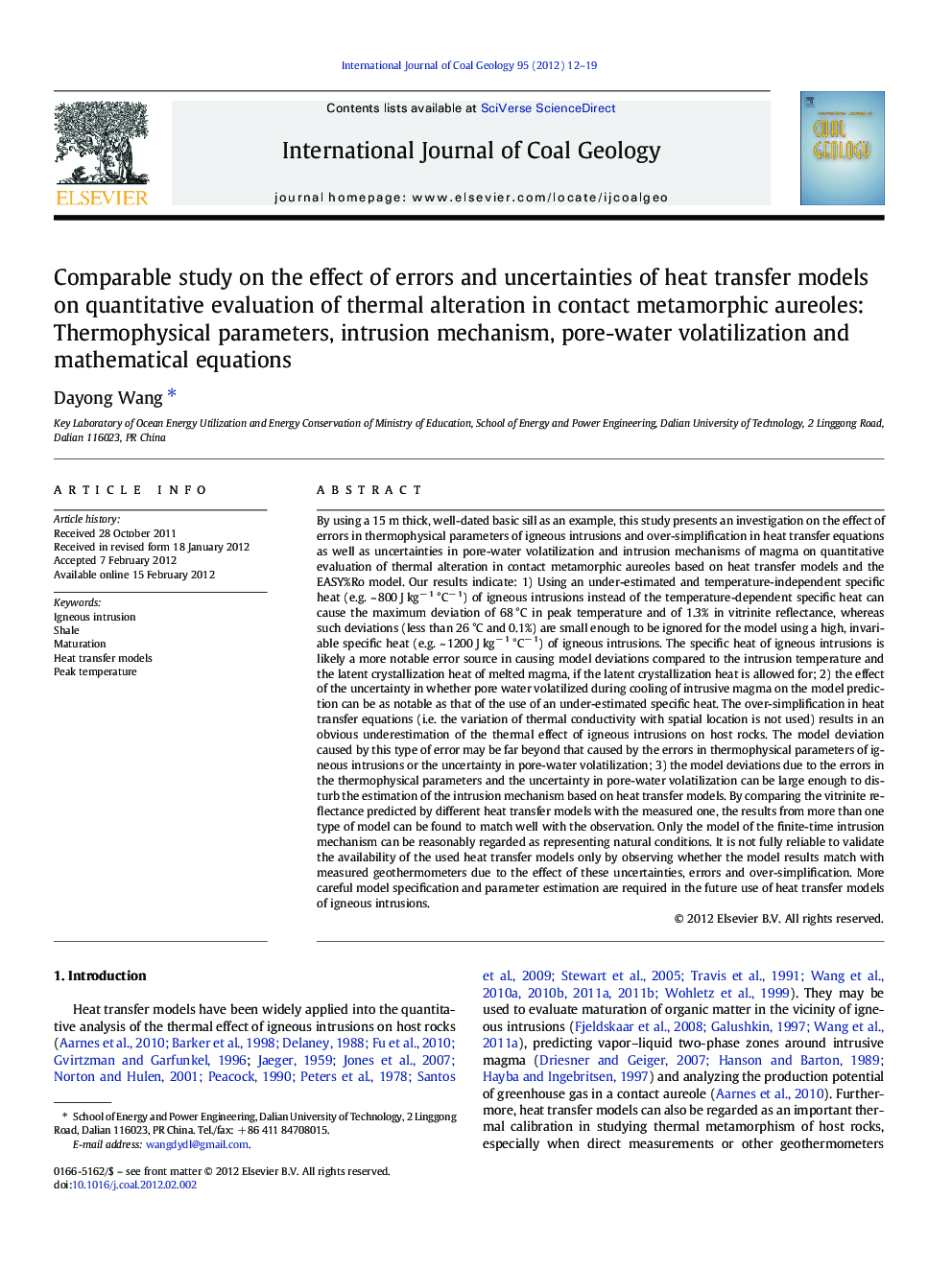 Comparable study on the effect of errors and uncertainties of heat transfer models on quantitative evaluation of thermal alteration in contact metamorphic aureoles: Thermophysical parameters, intrusion mechanism, pore-water volatilization and mathematical