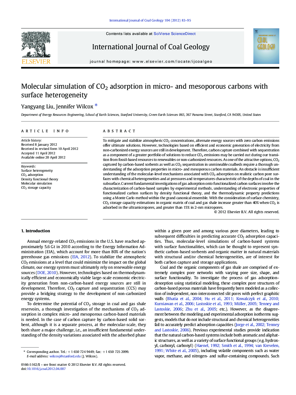 Molecular simulation of CO2 adsorption in micro- and mesoporous carbons with surface heterogeneity