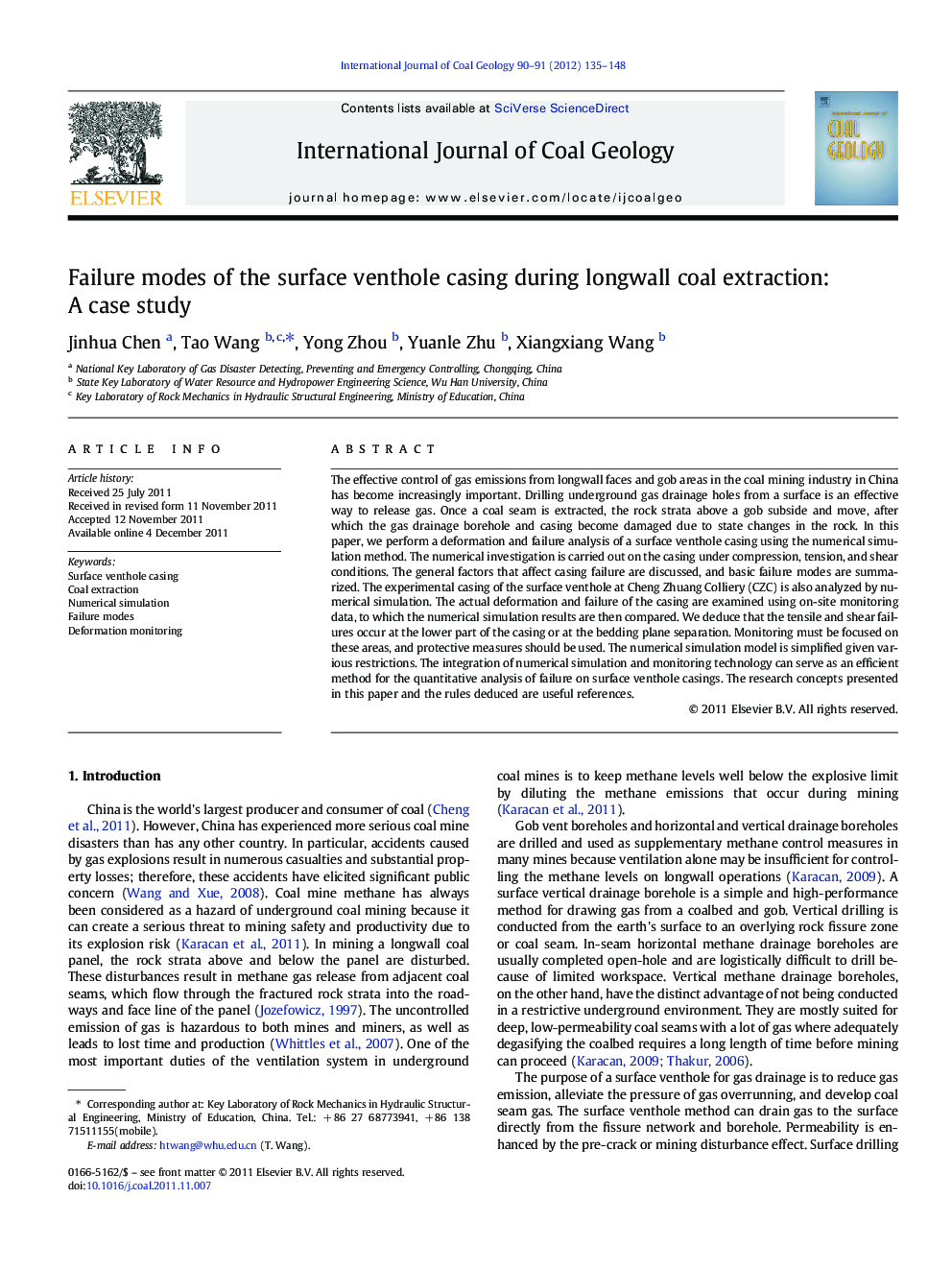 Failure modes of the surface venthole casing during longwall coal extraction: A case study