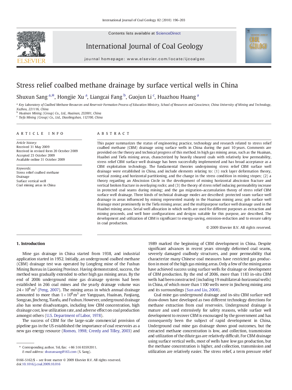 Stress relief coalbed methane drainage by surface vertical wells in China