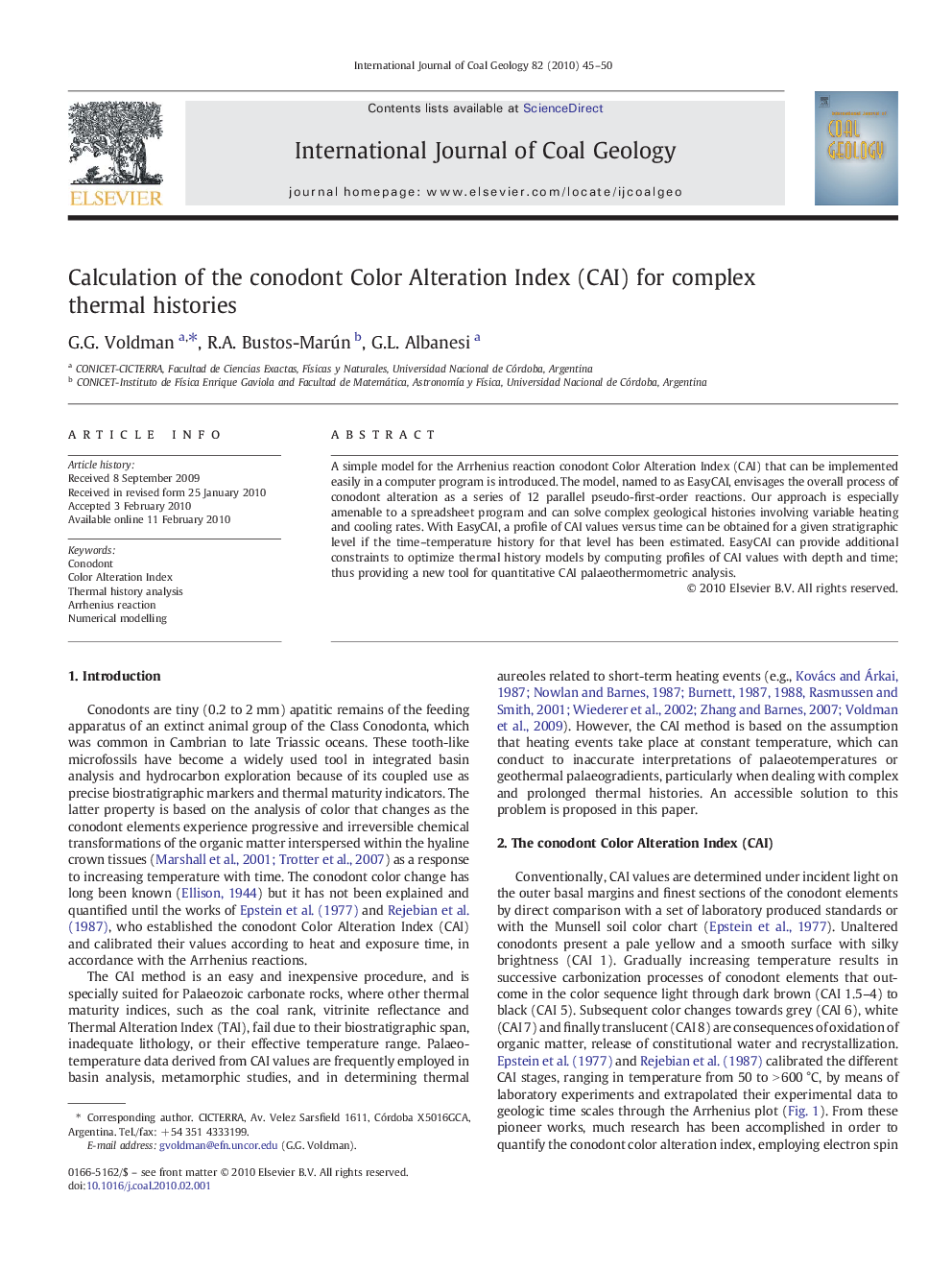 Calculation of the conodont Color Alteration Index (CAI) for complex thermal histories