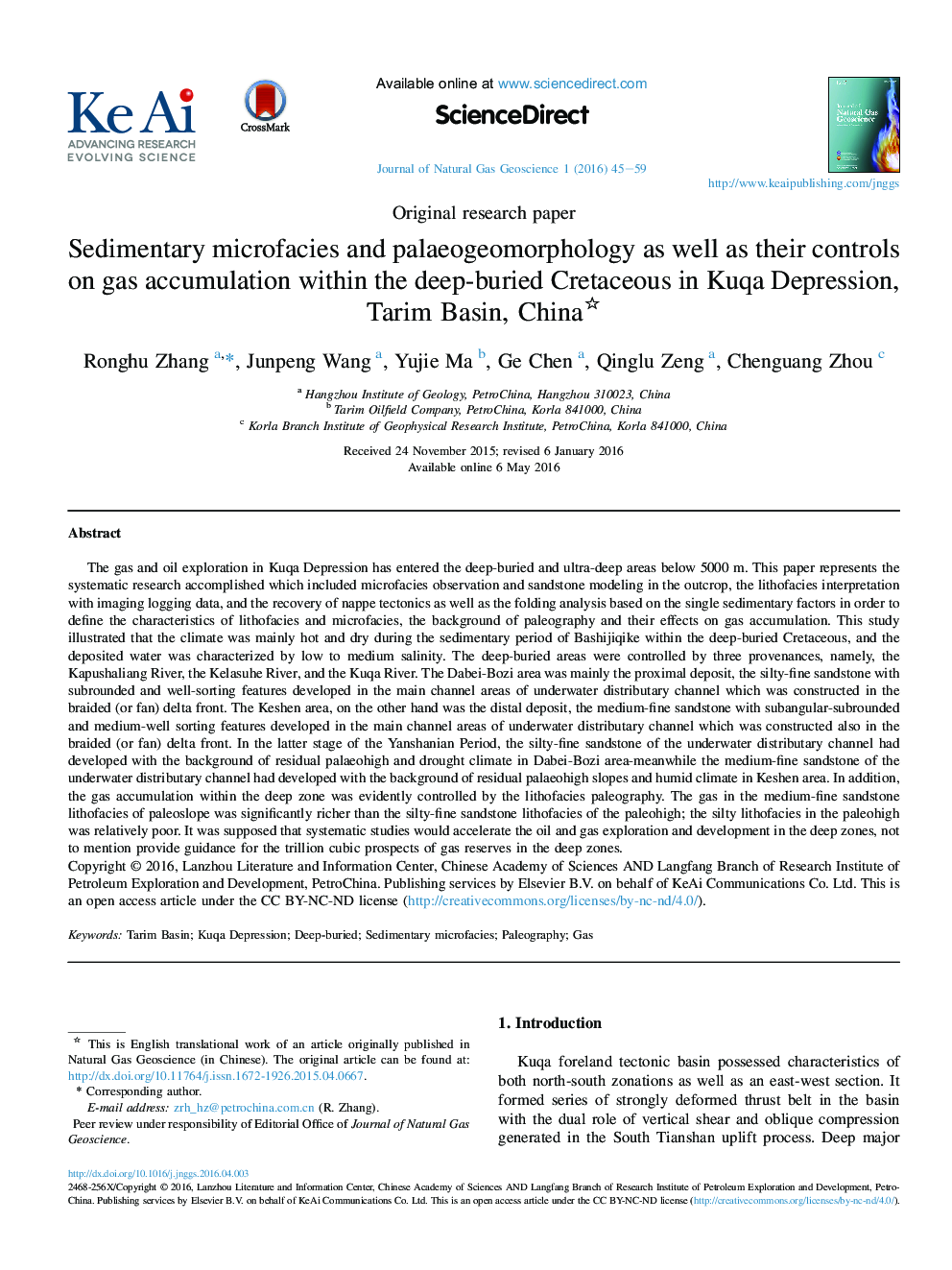 Sedimentary microfacies and palaeogeomorphology as well as their controls on gas accumulation within the deep-buried Cretaceous in Kuqa Depression, Tarim Basin, China