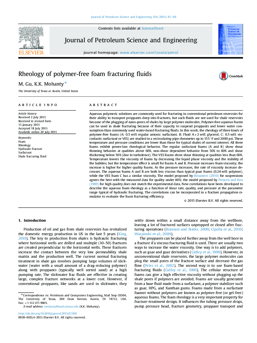 Rheology of polymer-free foam fracturing fluids