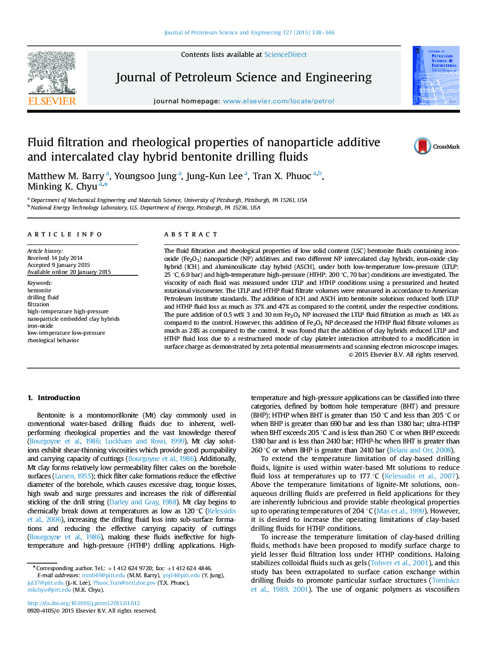 Fluid filtration and rheological properties of nanoparticle additive and intercalated clay hybrid bentonite drilling fluids