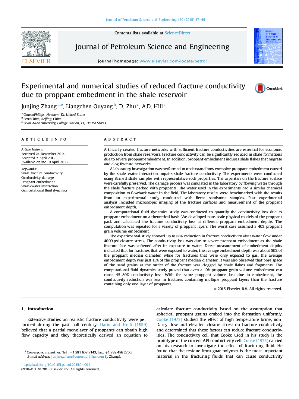 Experimental and numerical studies of reduced fracture conductivity due to proppant embedment in the shale reservoir