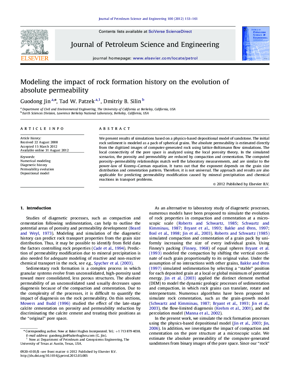 Modeling the impact of rock formation history on the evolution of absolute permeability