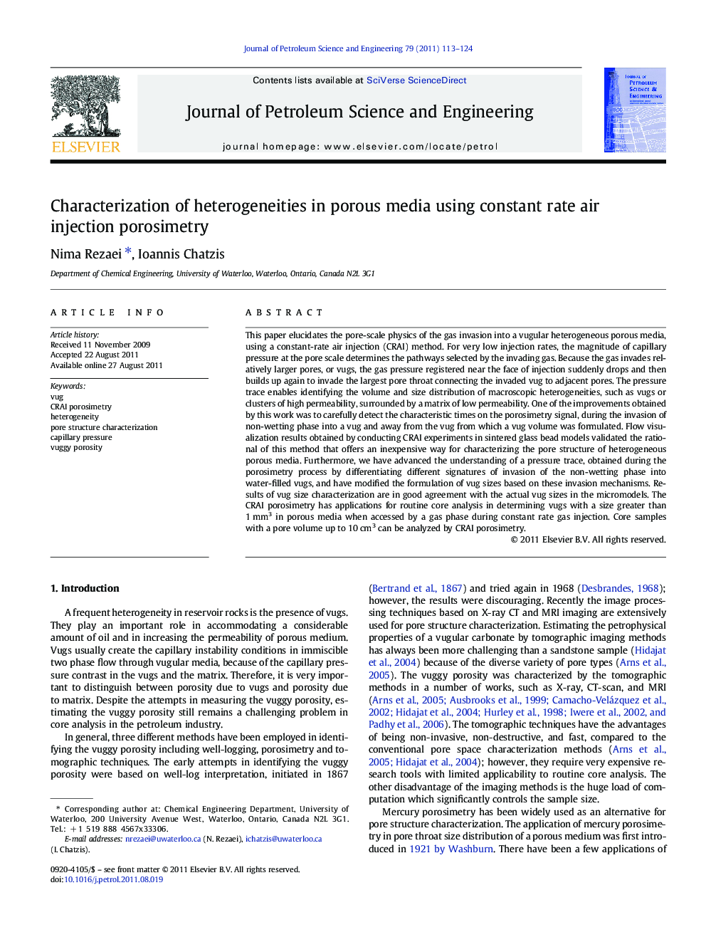 Characterization of heterogeneities in porous media using constant rate air injection porosimetry