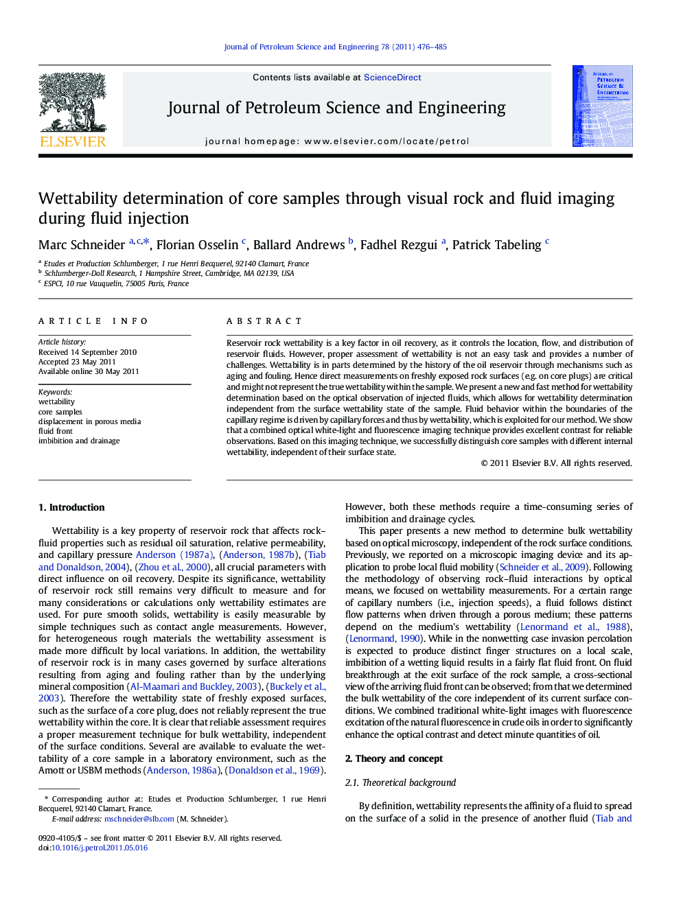 Wettability determination of core samples through visual rock and fluid imaging during fluid injection