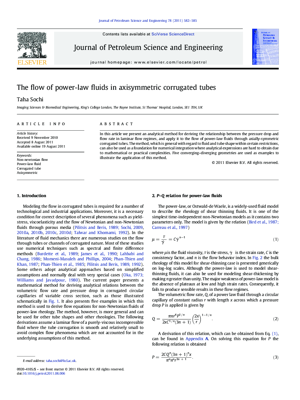 The flow of power-law fluids in axisymmetric corrugated tubes