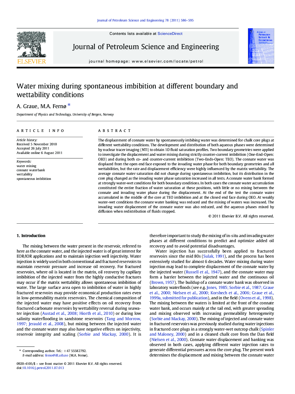 Water mixing during spontaneous imbibition at different boundary and wettability conditions