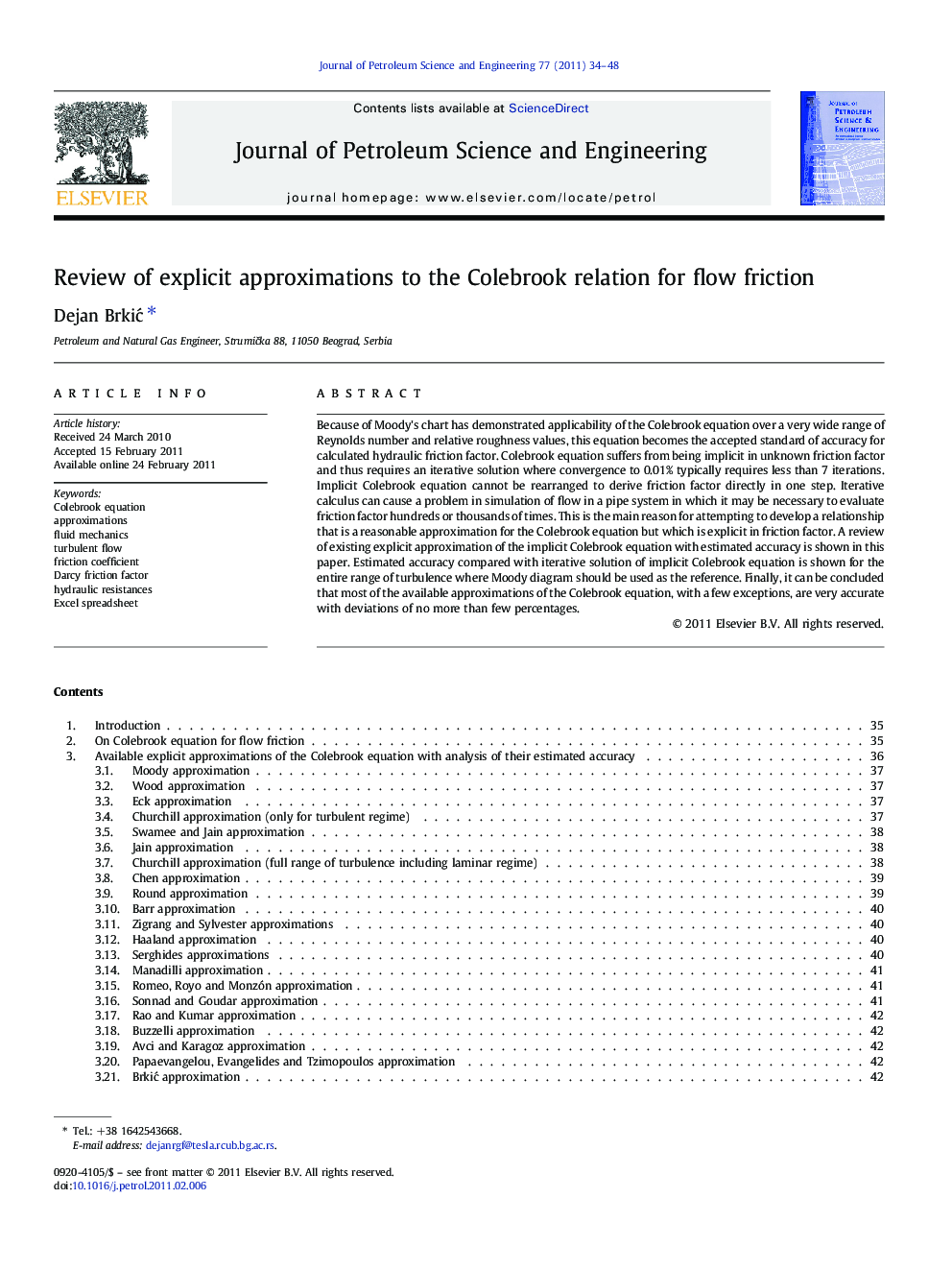 Review of explicit approximations to the Colebrook relation for flow friction