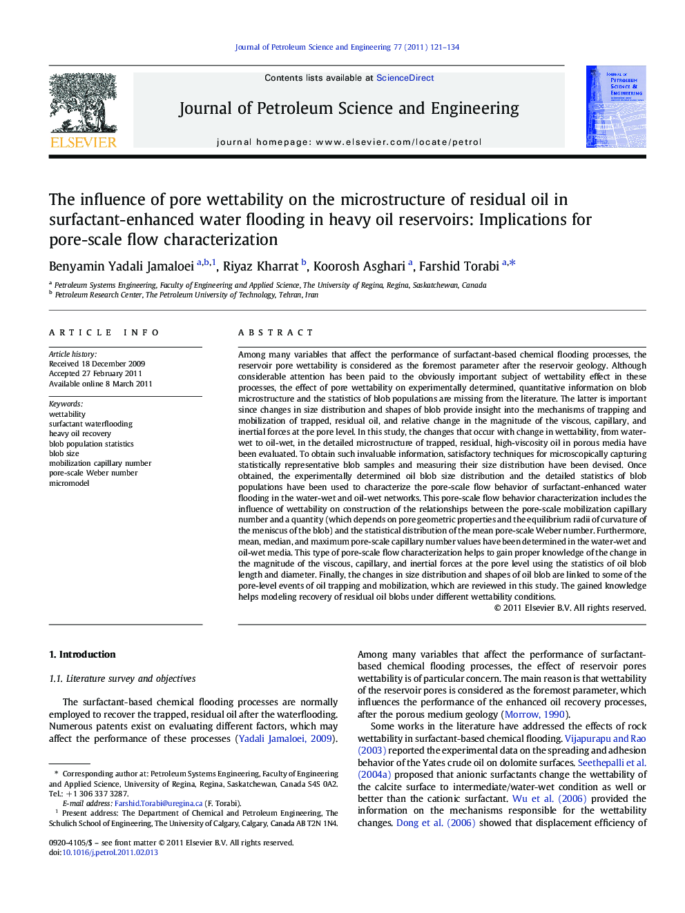 The influence of pore wettability on the microstructure of residual oil in surfactant-enhanced water flooding in heavy oil reservoirs: Implications for pore-scale flow characterization