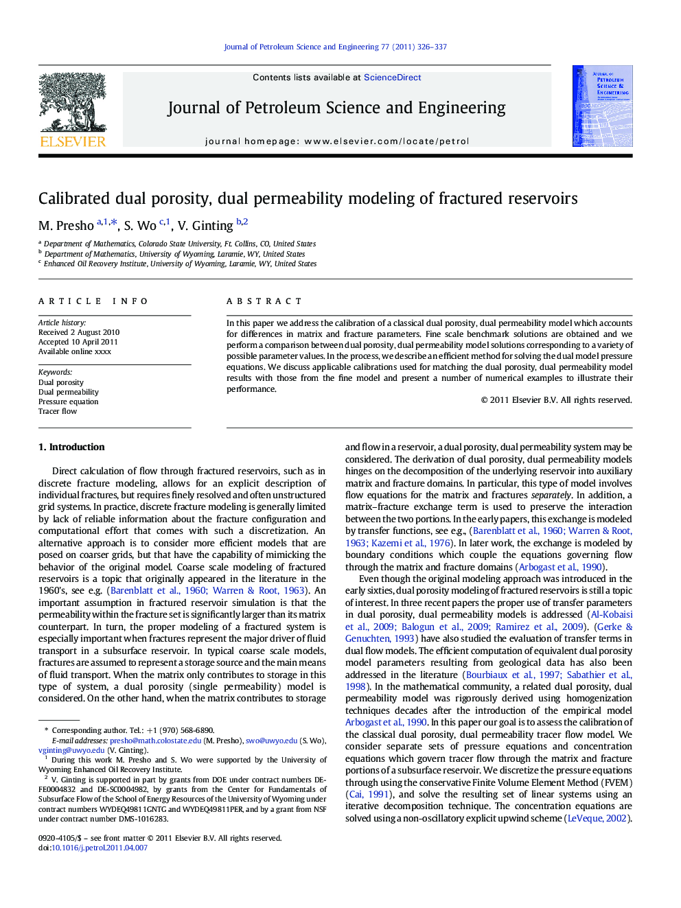 Calibrated dual porosity, dual permeability modeling of fractured reservoirs