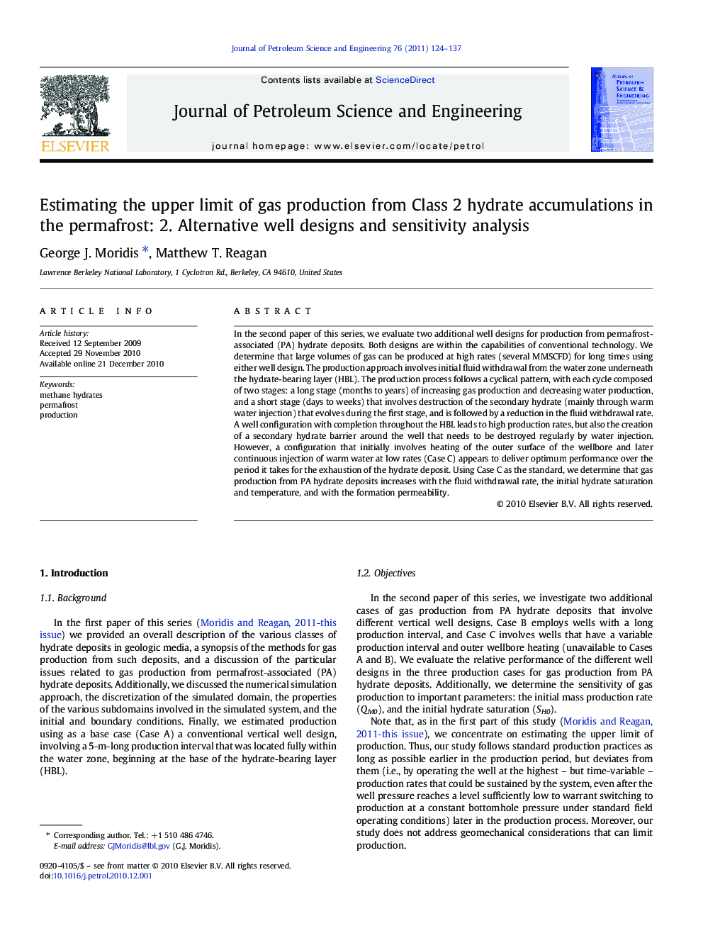 Estimating the upper limit of gas production from Class 2 hydrate accumulations in the permafrost: 2. Alternative well designs and sensitivity analysis