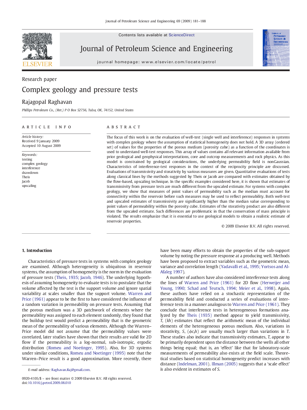 Complex geology and pressure tests